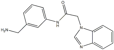 N-[3-(aminomethyl)phenyl]-2-(1H-benzimidazol-1-yl)acetamide Struktur