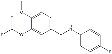 N-{[3-(difluoromethoxy)-4-methoxyphenyl]methyl}-4-fluoroaniline Struktur