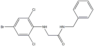 N-benzyl-2-[(4-bromo-2,6-dichlorophenyl)amino]acetamide Struktur