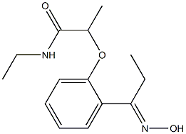 N-ethyl-2-{2-[1-(hydroxyimino)propyl]phenoxy}propanamide Struktur