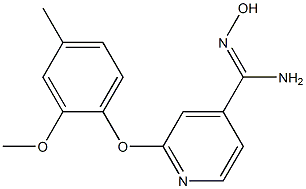 N'-hydroxy-2-(2-methoxy-4-methylphenoxy)pyridine-4-carboximidamide Struktur