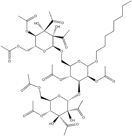 n-Octyl-2,4-O-diacetyl 3,6-Di-O-(2,3,4,6-O-tetraacetyl-a-D-mannopyranosyl)--D-mannopyranoside Struktur