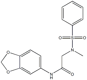 N-(1,3-benzodioxol-5-yl)-2-[methyl(phenylsulfonyl)amino]acetamide Struktur