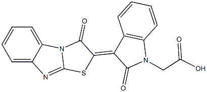 [2-oxo-3-(3-oxo[1,3]thiazolo[3,2-a]benzimidazol-2(3H)-ylidene)-2,3-dihydro-1H-indol-1-yl]acetic acid Struktur