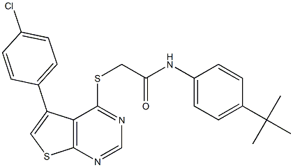 N-(4-tert-butylphenyl)-2-{[5-(4-chlorophenyl)thieno[2,3-d]pyrimidin-4-yl]sulfanyl}acetamide Struktur