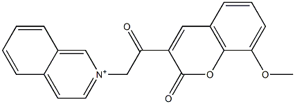 2-[2-(8-methoxy-2-oxo-2H-chromen-3-yl)-2-oxoethyl]isoquinolinium Struktur