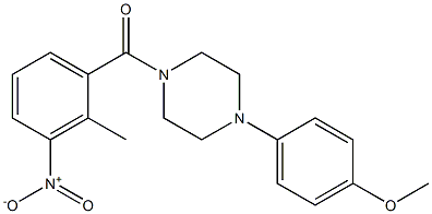 1-{3-nitro-2-methylbenzoyl}-4-(4-methoxyphenyl)piperazine Struktur