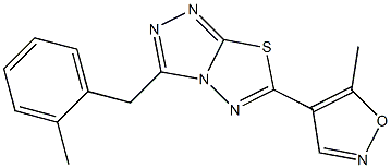 3-(2-methylbenzyl)-6-(5-methyl-4-isoxazolyl)[1,2,4]triazolo[3,4-b][1,3,4]thiadiazole Struktur