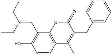 3-benzyl-8-[(diethylamino)methyl]-7-hydroxy-4-methyl-2H-chromen-2-one Struktur