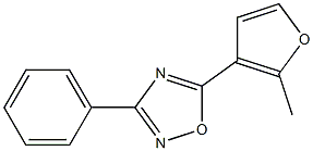 5-(2-methyl-3-furyl)-3-phenyl-1,2,4-oxadiazole Struktur