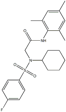 2-{cyclohexyl[(4-fluorophenyl)sulfonyl]amino}-N-mesitylacetamide Struktur