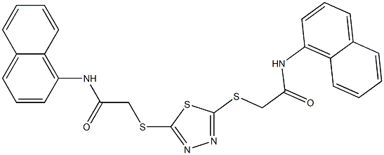 N-(1-naphthyl)-2-[(5-{[2-(1-naphthylamino)-2-oxoethyl]sulfanyl}-1,3,4-thiadiazol-2-yl)sulfanyl]acetamide Struktur