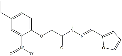 2-{4-ethyl-2-nitrophenoxy}-N'-(2-furylmethylene)acetohydrazide Struktur