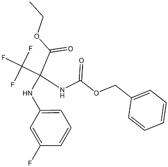 ethyl 2-{[(benzyloxy)carbonyl]amino}-3,3,3-trifluoro-2-(3-fluoroanilino)propanoate Struktur