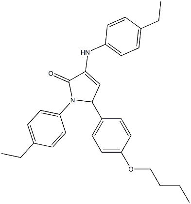 5-(4-butoxyphenyl)-3-(4-ethylanilino)-1-(4-ethylphenyl)-1,5-dihydro-2H-pyrrol-2-one Struktur