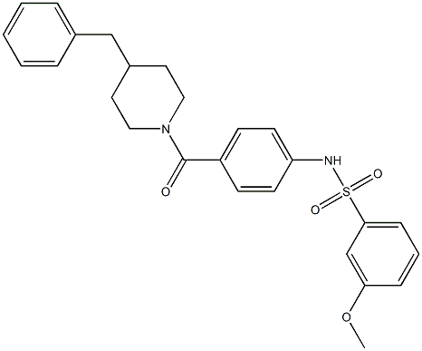 N-{4-[(4-benzyl-1-piperidinyl)carbonyl]phenyl}-3-methoxybenzenesulfonamide Struktur