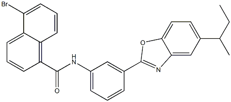 5-bromo-N-[3-(5-sec-butyl-1,3-benzoxazol-2-yl)phenyl]-1-naphthamide Struktur