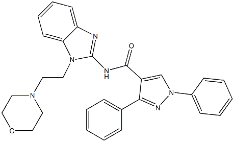 N-{1-[2-(4-morpholinyl)ethyl]-1H-benzimidazol-2-yl}-1,3-diphenyl-1H-pyrazole-4-carboxamide Struktur