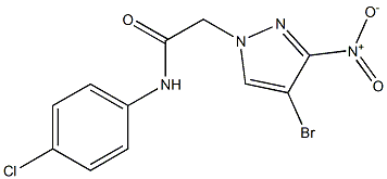 2-{4-bromo-3-nitro-1H-pyrazol-1-yl}-N-(4-chlorophenyl)acetamide Struktur