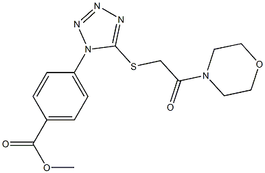 methyl 4-(5-{[2-(4-morpholinyl)-2-oxoethyl]sulfanyl}-1H-tetraazol-1-yl)benzoate Struktur