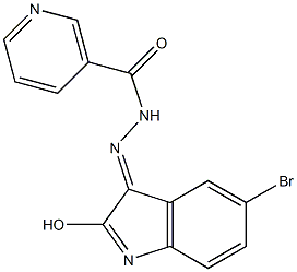 N'-(5-bromo-2-hydroxy-3H-indol-3-ylidene)nicotinohydrazide Struktur