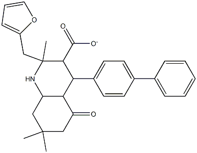 tetrahydro-2-furanylmethyl 4-[1,1'-biphenyl]-4-yl-2,7,7-trimethyl-5-oxo-1,4,5,6,7,8-hexahydro-3-quinolinecarboxylate Struktur