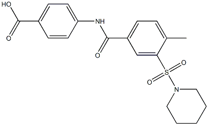 4-{[4-methyl-3-(1-piperidinylsulfonyl)benzoyl]amino}benzoic acid Struktur