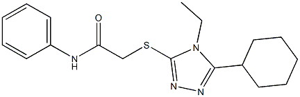 2-[(5-cyclohexyl-4-ethyl-4H-1,2,4-triazol-3-yl)sulfanyl]-N-phenylacetamide Struktur