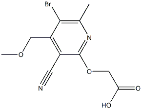 {[5-bromo-3-cyano-4-(methoxymethyl)-6-methyl-2-pyridinyl]oxy}acetic acid Struktur