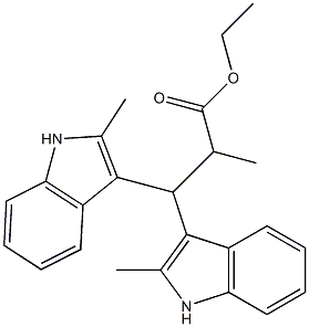 ethyl 2-methyl-3,3-bis(2-methyl-1H-indol-3-yl)propanoate Struktur