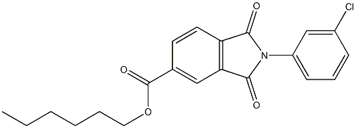 hexyl 2-(3-chlorophenyl)-1,3-dioxoisoindoline-5-carboxylate Struktur