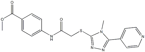 methyl 4-[({[4-methyl-5-(4-pyridinyl)-4H-1,2,4-triazol-3-yl]sulfanyl}acetyl)amino]benzoate Struktur