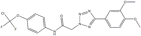 N-{4-[chloro(difluoro)methoxy]phenyl}-2-[5-(3,4-dimethoxyphenyl)-2H-tetraazol-2-yl]acetamide Struktur