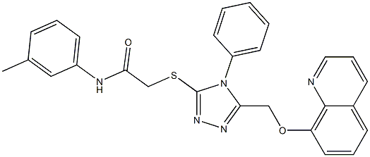 N-(3-methylphenyl)-2-({4-phenyl-5-[(8-quinolinyloxy)methyl]-4H-1,2,4-triazol-3-yl}sulfanyl)acetamide Struktur