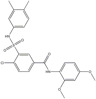 4-chloro-N-(2,4-dimethoxyphenyl)-3-[(3,4-dimethylanilino)sulfonyl]benzamide Struktur