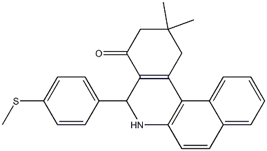 2,2-dimethyl-5-[4-(methylsulfanyl)phenyl]-2,3,5,6-tetrahydrobenzo[a]phenanthridin-4(1H)-one Struktur