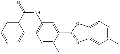 N-[4-methyl-3-(5-methyl-1,3-benzoxazol-2-yl)phenyl]isonicotinamide Struktur