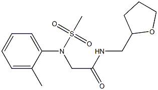 2-[2-methyl(methylsulfonyl)anilino]-N-(tetrahydro-2-furanylmethyl)acetamide Struktur