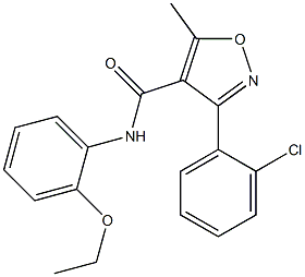 3-(2-chlorophenyl)-N-(2-ethoxyphenyl)-5-methyl-4-isoxazolecarboxamide Struktur