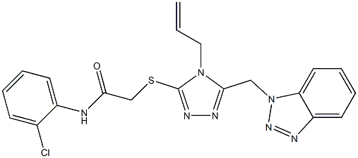 2-{[4-allyl-5-(1H-1,2,3-benzotriazol-1-ylmethyl)-4H-1,2,4-triazol-3-yl]sulfanyl}-N-(2-chlorophenyl)acetamide Struktur