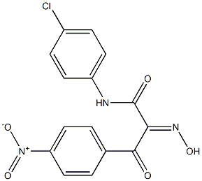 N-(4-chlorophenyl)-2-(hydroxyimino)-3-{4-nitrophenyl}-3-oxopropanamide Struktur