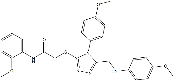 2-{[5-[(4-methoxyanilino)methyl]-4-(4-methoxyphenyl)-4H-1,2,4-triazol-3-yl]sulfanyl}-N-(2-methoxyphenyl)acetamide Struktur