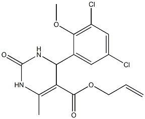 allyl 4-(3,5-dichloro-2-methoxyphenyl)-6-methyl-2-oxo-1,2,3,4-tetrahydro-5-pyrimidinecarboxylate Struktur