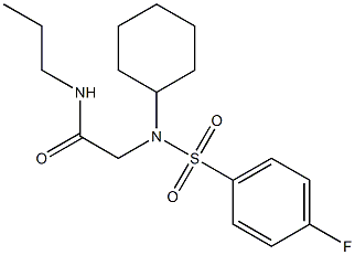 2-{cyclohexyl[(4-fluorophenyl)sulfonyl]amino}-N-propylacetamide Struktur