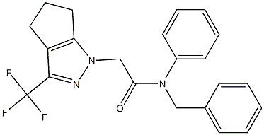 N-benzyl-N-phenyl-2-(3-(trifluoromethyl)-5,6-dihydrocyclopenta[c]pyrazol-1(4H)-yl)acetamide Struktur