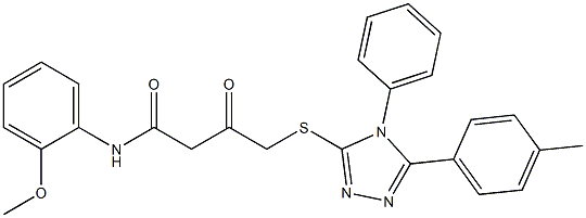 N-(2-methoxyphenyl)-4-{[5-(4-methylphenyl)-4-phenyl-4H-1,2,4-triazol-3-yl]sulfanyl}-3-oxobutanamide Struktur