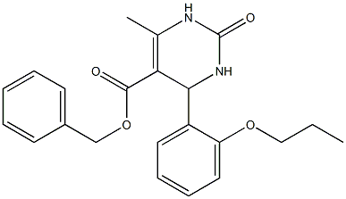 phenylmethyl 6-methyl-2-oxo-4-[2-(propyloxy)phenyl]-1,2,3,4-tetrahydropyrimidine-5-carboxylate Struktur