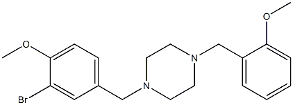 1-(3-bromo-4-methoxybenzyl)-4-(2-methoxybenzyl)piperazine Struktur