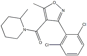 1-{[3-(2,6-dichlorophenyl)-5-methyl-4-isoxazolyl]carbonyl}-2-methylpiperidine Struktur