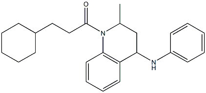 1-(3-cyclohexylpropanoyl)-2-methyl-N-phenyl-1,2,3,4-tetrahydro-4-quinolinamine Struktur